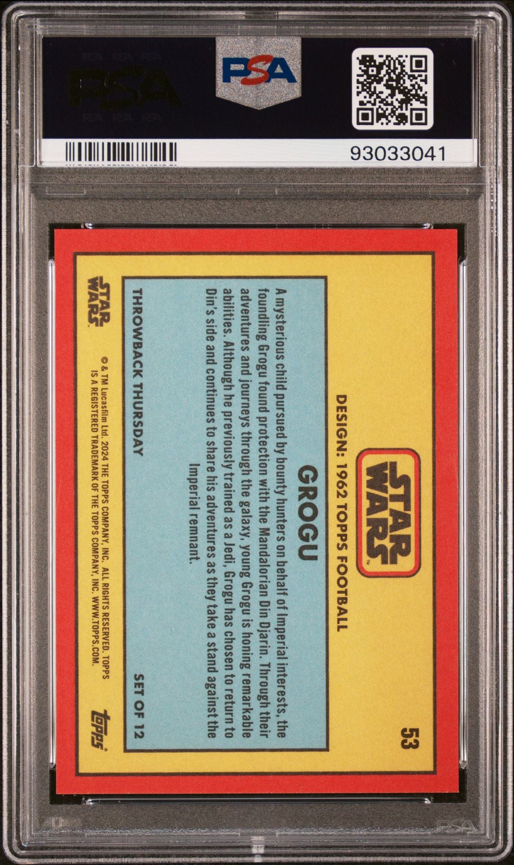 GROGU PSA 10 2024 Topps Star Wars Throwback Thursday TBT #53 C4 Star Wars Base Graded Cards - Hobby Gems