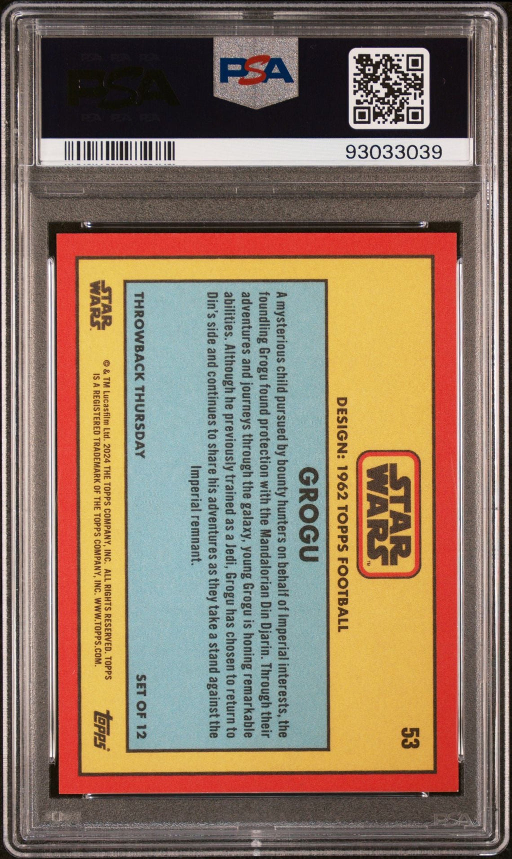 GROGU PSA 9 2024 Topps Star Wars Throwback Thursday TBT #53 Star Wars Base Graded Cards - Hobby Gems