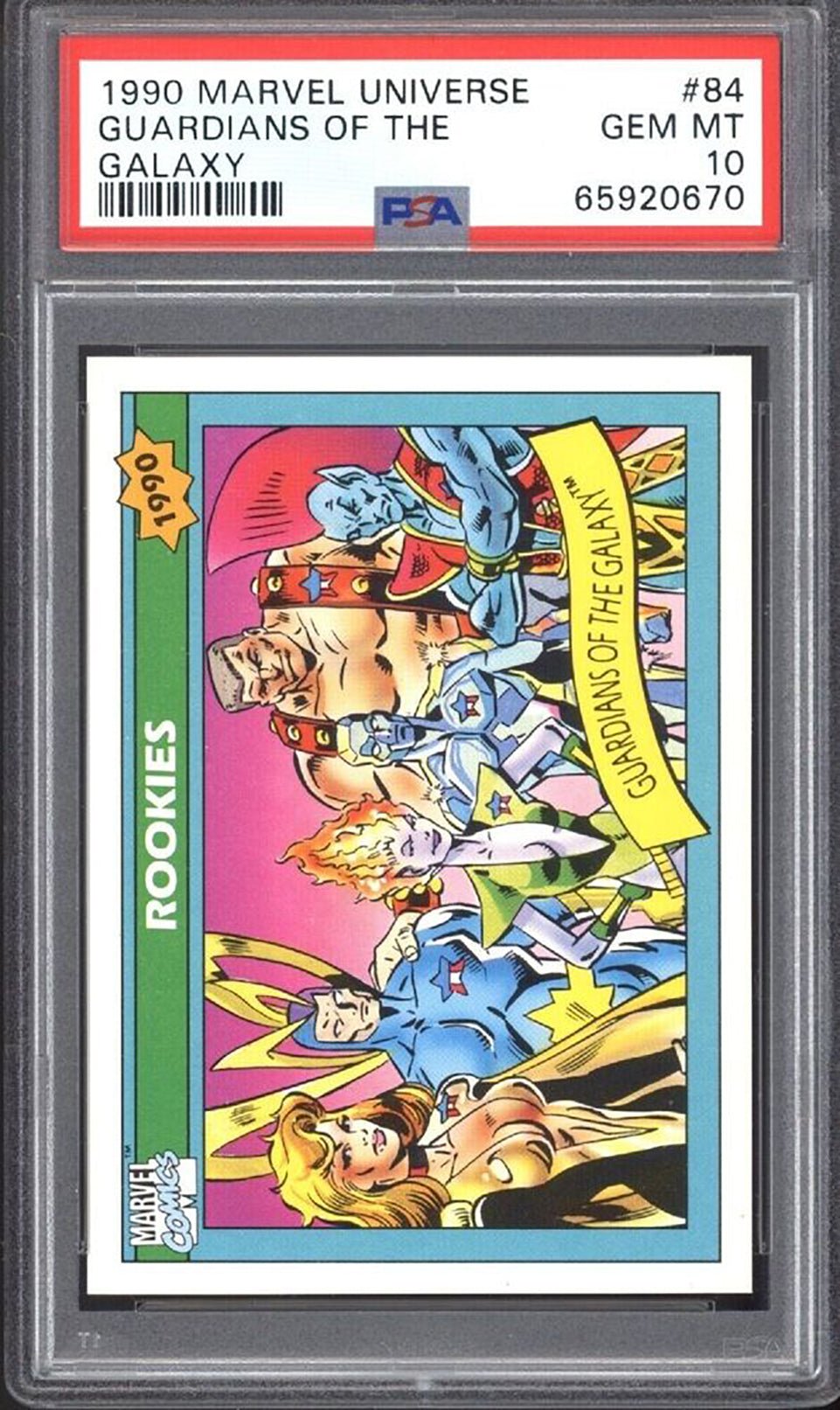 GUARDIANS OF THE GALAXY PSA 10 1990 Marvel Universe #84 Marvel Base Graded Cards - Hobby Gems