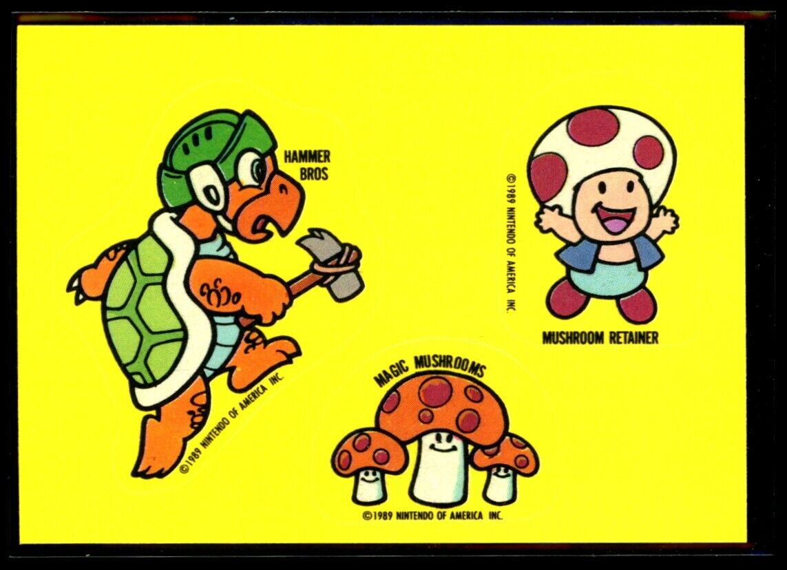 HAMMER BROS MAGIC MUSHROOM 1989 Topps Nintendo Sticker #31 NM Nintendo Sticker - Hobby Gems