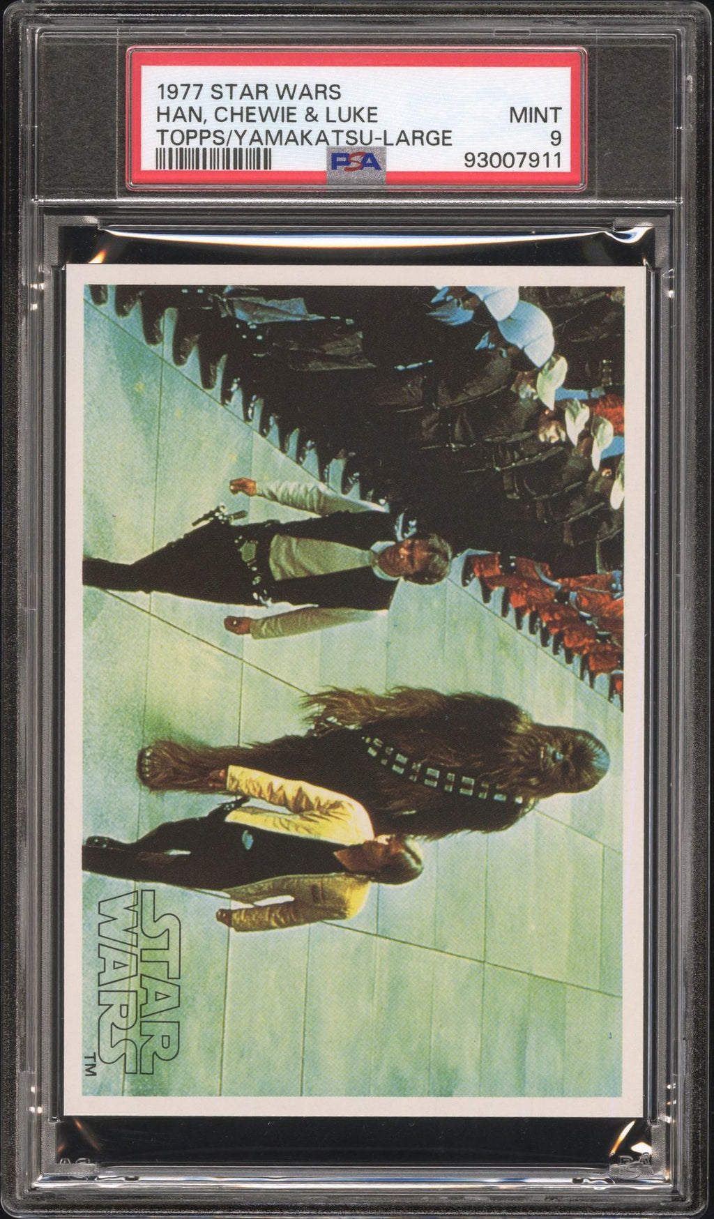 HAN CHEWIE LUKE PSA 9 1977 Star Wars Topps Yamakatsu Large C1 Star Wars Base Graded Cards - Hobby Gems