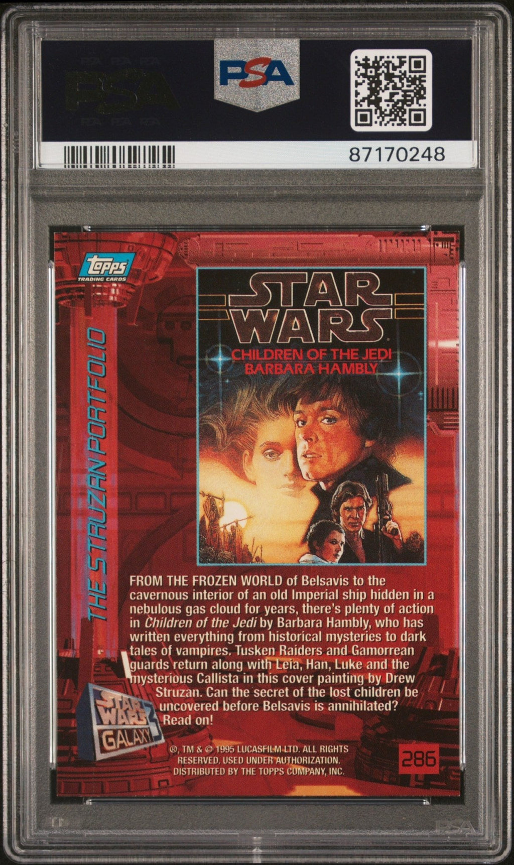 HAN LEIA LUKE PSA 9 1995 Topps Star Wars Galaxy Series 3 1st First Day #286 Star Wars Graded Cards Parallel - Hobby Gems