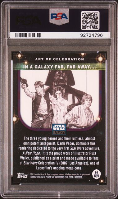 HAN LUKE LEIA PSA 9 2011 Topps Star Wars Galaxy Series 6 #669 Star Wars Base Graded Cards - Hobby Gems