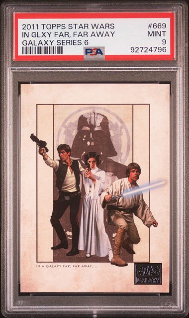 HAN LUKE LEIA PSA 9 2011 Topps Star Wars Galaxy Series 6 #669 Star Wars Base Graded Cards - Hobby Gems