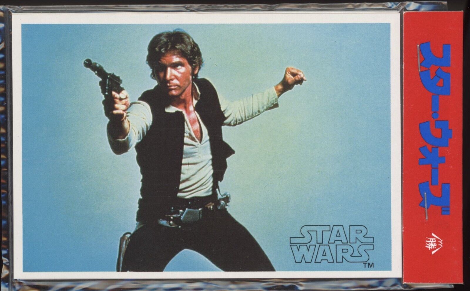 HAN SOLO 1977 Star Wars Japan Topps Yamakatsu Large Sealed Pack of 4 Cards Star Wars Sealed Pack - Hobby Gems