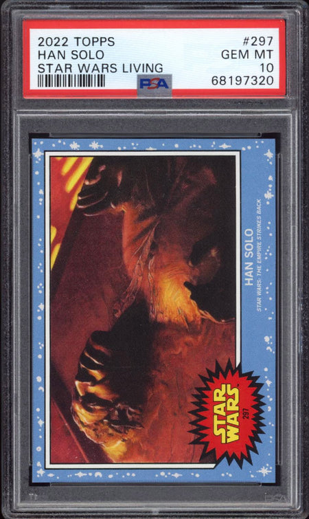 HAN SOLO CARBONITE PSA 10 2022 Topps Star Wars Living #297 Star Wars Base Graded Cards - Hobby Gems