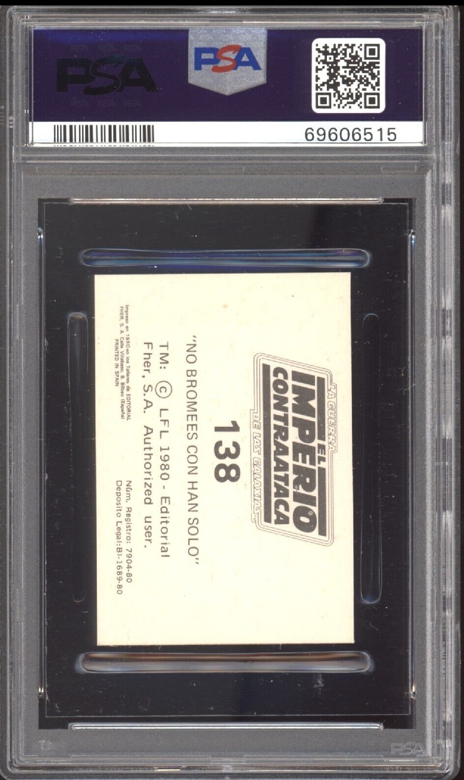 HAN SOLO LANDO PSA 4 1980 Star Wars Fher 