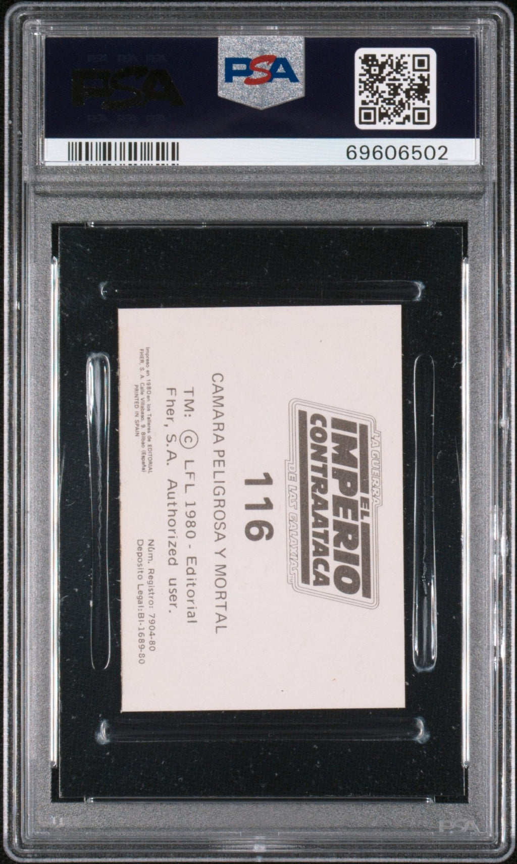 HAN SOLO PRINCESS LEIA PSA 7 1980 Star Wars Fher Camara Peligrosa Y Mortal #116 Star Wars Base Graded Cards - Hobby Gems