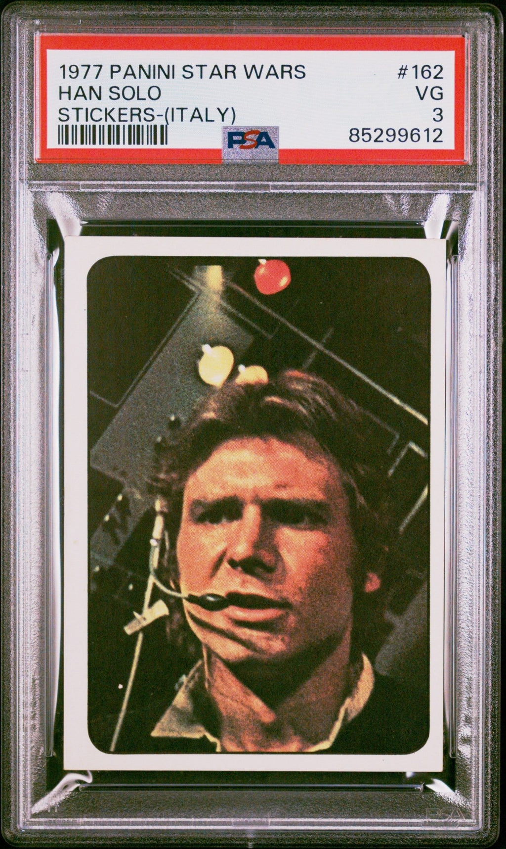 HAN SOLO PSA 3 1977 Panini Italy Star Wars Album Sticker #162 Star Wars Graded Cards Sticker - Hobby Gems