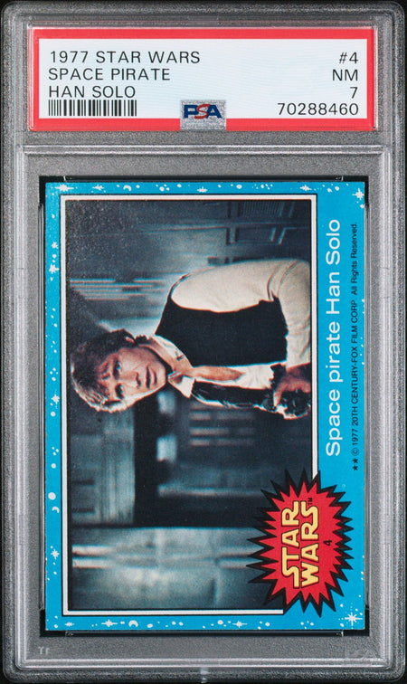 HAN SOLO PSA 7 1977 Star Wars Space Pirate #4 Star Wars Base Graded Cards - Hobby Gems