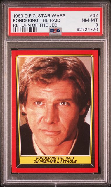 HAN SOLO PSA 8 1983 O - Pee - Chee OPC Star Wars Return of the Jedi #62 Star Wars Base Graded Cards - Hobby Gems