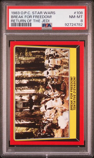 HAN SOLO PSA 8 1983 O - Pee - Chee Star OPC Wars Return of the Jedi #108 Star Wars Base Graded Cards - Hobby Gems