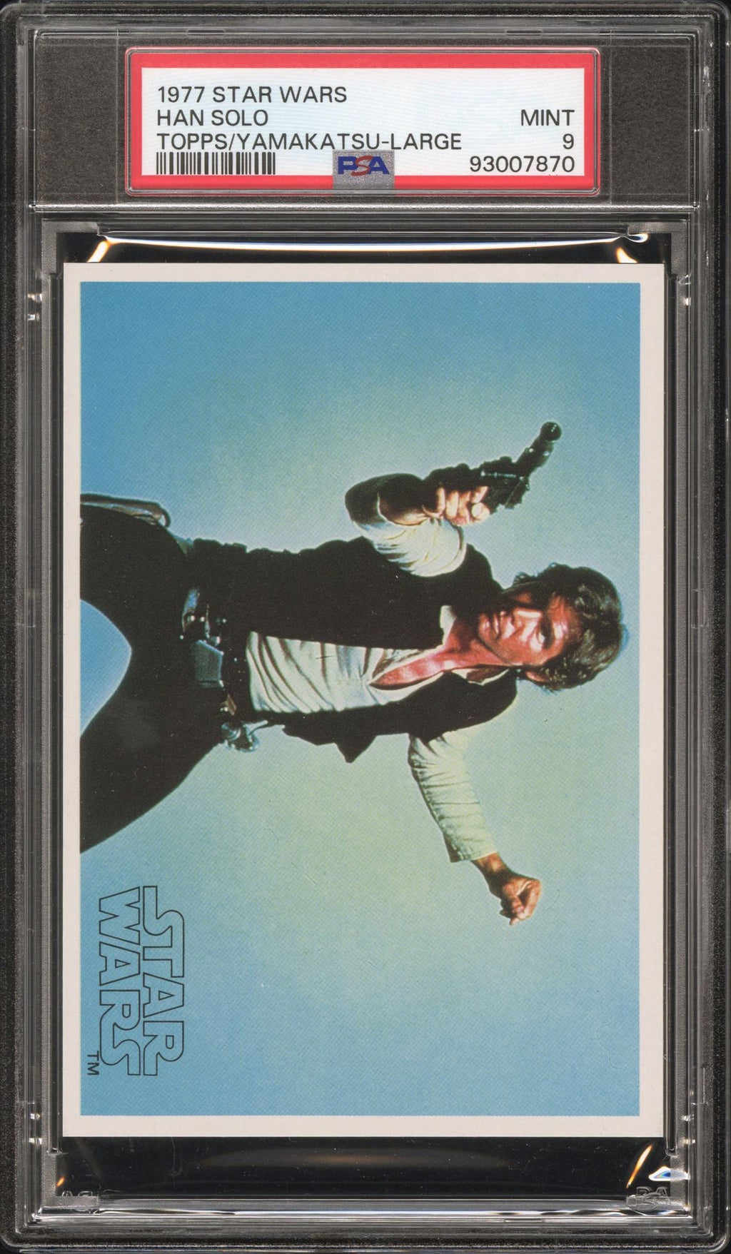 HAN SOLO PSA 9 1977 Star Wars Topps Yamakatsu Large C3 Star Wars Base Graded Cards - Hobby Gems