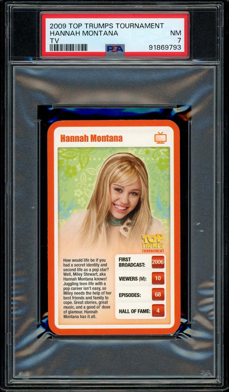 HANNAH MONTANA Miley Cyrus PSA 7 2009 Top Trumps Tournament TV Pop Culture Base Graded Cards - Hobby Gems