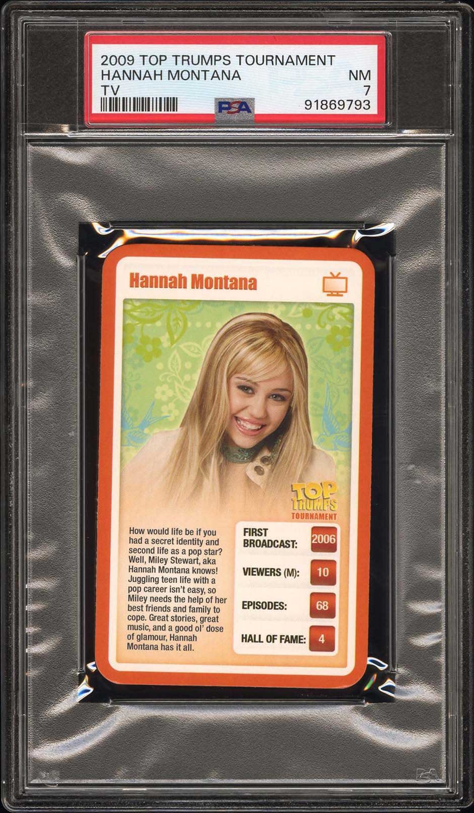 HANNAH MONTANA Miley Cyrus PSA 7 2009 Top Trumps Tournament TV Pop Culture Base Graded Cards - Hobby Gems