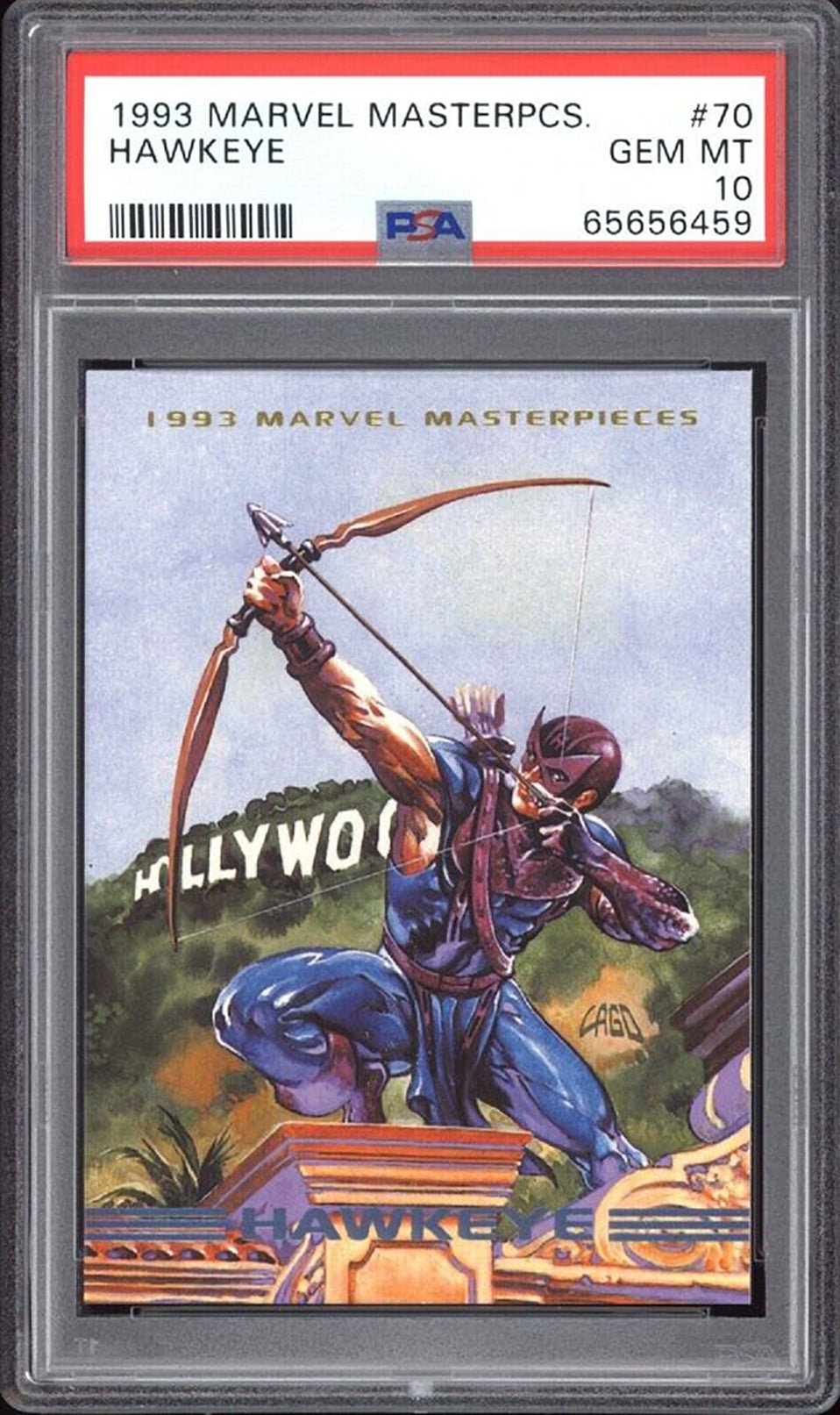 HAWKEYE PSA 10 1993 Marvel Masterpieces #70 C2 Marvel Base Graded Cards - Hobby Gems