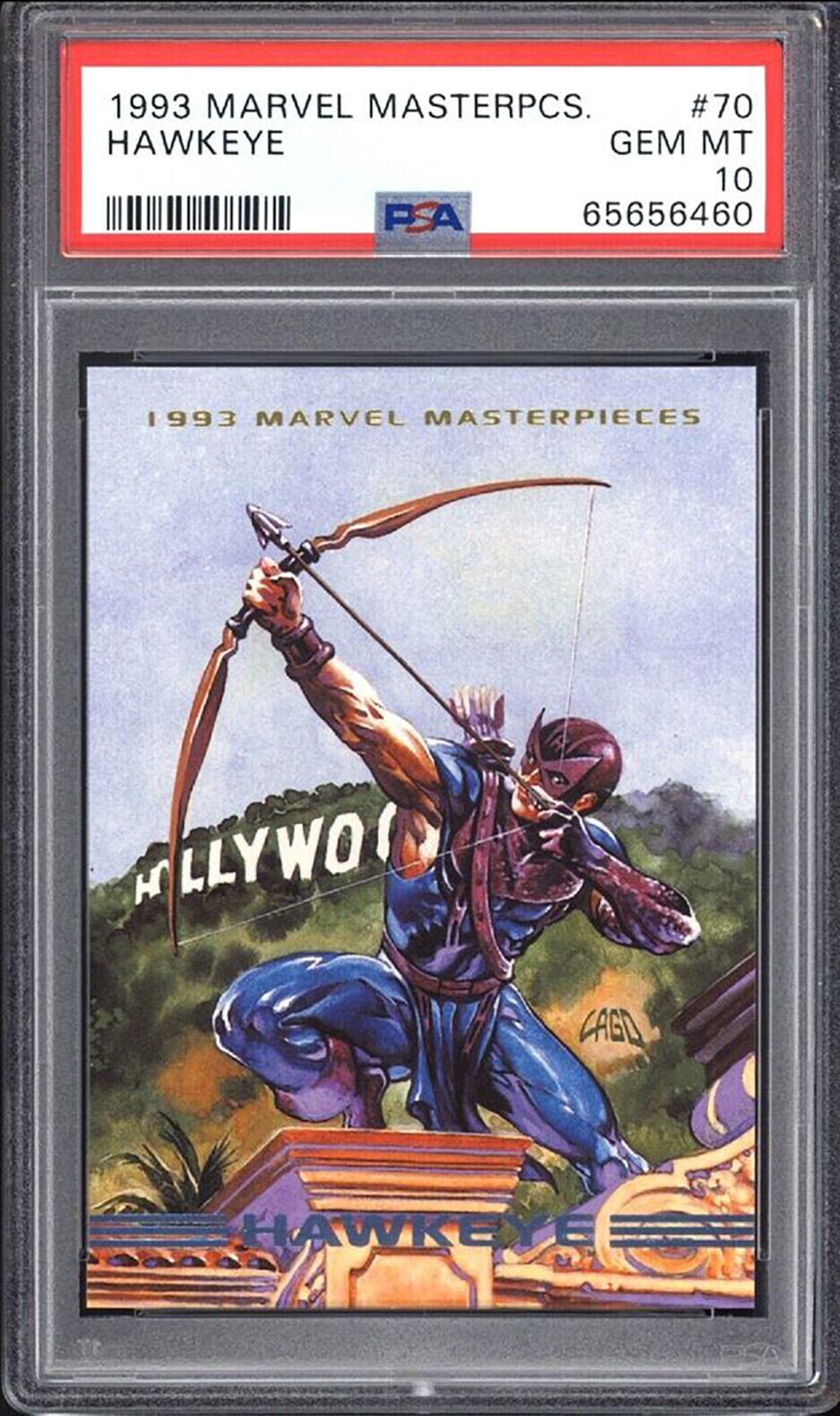 HAWKEYE PSA 10 1993 Marvel Masterpieces #70 C3 Marvel Base Graded Cards - Hobby Gems