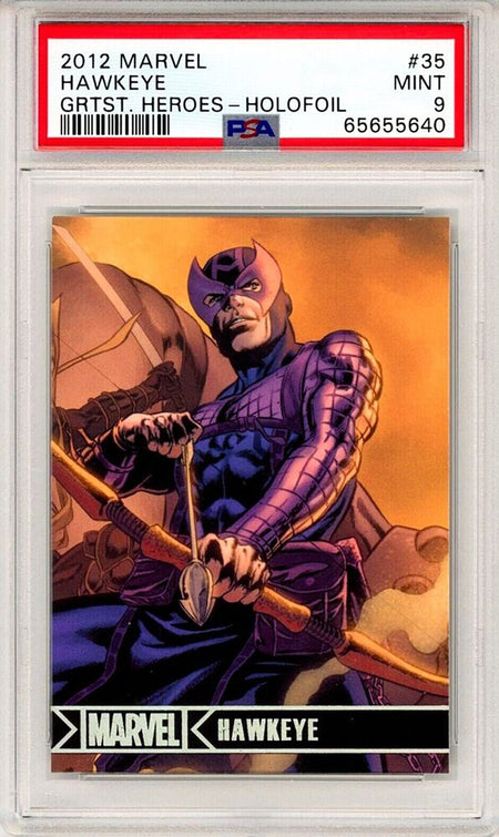 HAWKEYE PSA 8 1984 Marvel Super Heroes Secret Wars Stickers #36 Marvel Graded Cards Sticker - Hobby Gems