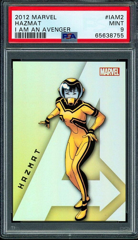 HAZMAT PSA 9 2012 Rittenhouse Marvel Greatest Heroes I am an Avenger Foil #IAM2 Marvel Graded Cards Insert - Hobby Gems