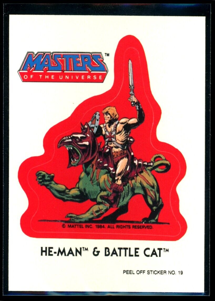 HE-MAN & BATTLE CAT 1984 Masters of the Universe Sticker Blue Puzzle #19 NM C1 Masters of the Universe Sticker - Hobby Gems