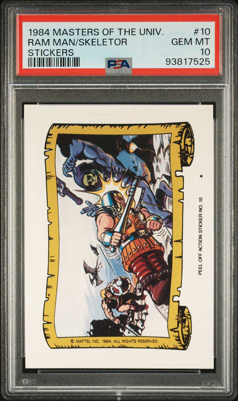 HE - MAN RAM MAN SKELETOR PSA 10 1984 Masters of the Universe Sticker #10 C5 Masters of the Universe Graded Cards Sticker - Hobby Gems