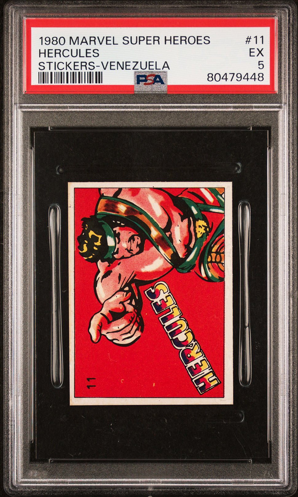 HERCULES PSA 5 1980 Marvel Super Heroes Sticker Venezuela #11 Marvel Graded Cards Sticker - Hobby Gems