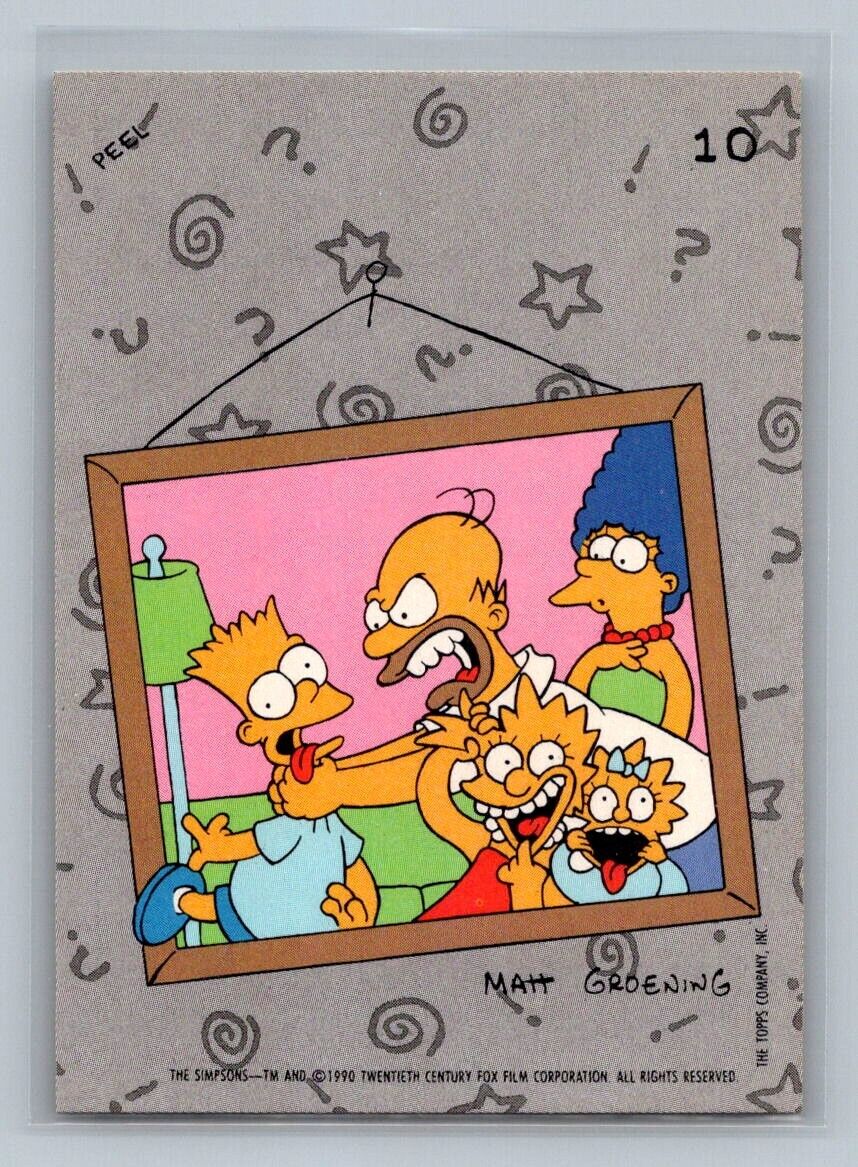 HOMER CHOKING BART 1990 Topps The Simpsons Sticker #10 The Simpsons Sticker - Hobby Gems