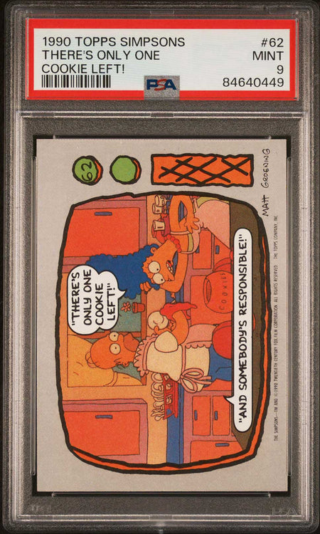 HOMER MARGE PSA 9 1990 Topps The Simpsons There's Only One Cookie Left #62 The Simpsons Base Graded Cards - Hobby Gems