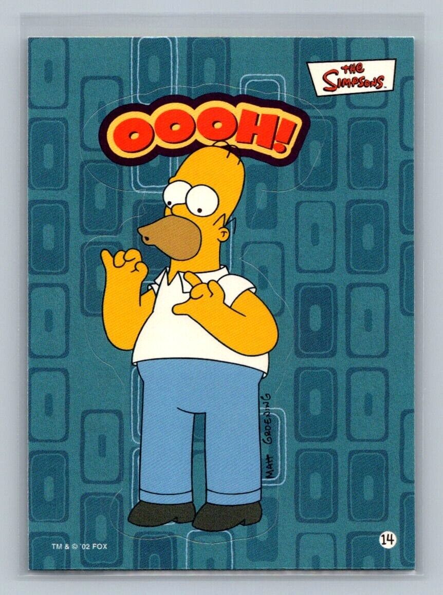 HOMER SIMPSON Oooh! 2002 Topps The Simpsons Sticker #14 The Simpsons Sticker - Hobby Gems