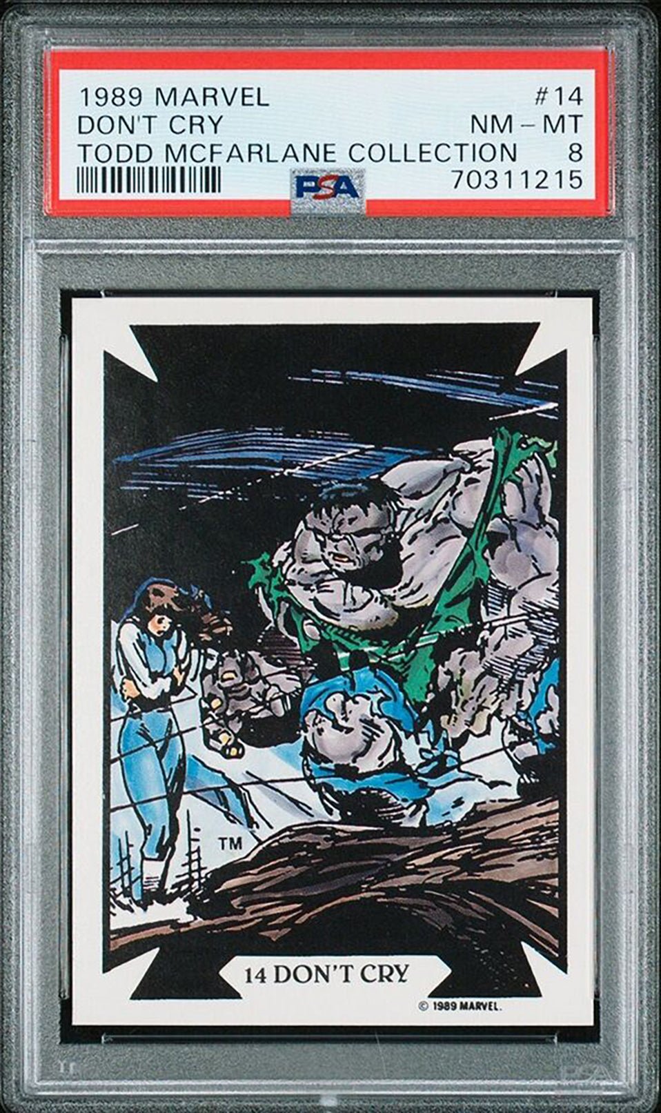 HULK PSA 8 1989 Marvel Comic Images Todd McFarlane Don't Cry #14 Marvel Base Graded Cards - Hobby Gems