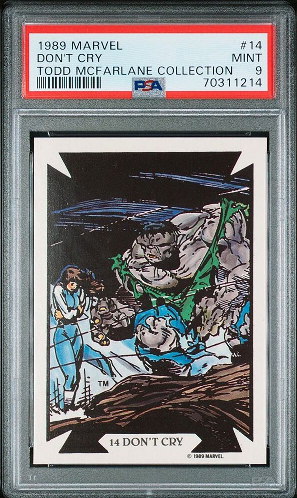 HULK PSA 9 1989 Marvel Comic Images Todd McFarlane Don't Cry #14 Marvel Base Graded Cards - Hobby Gems