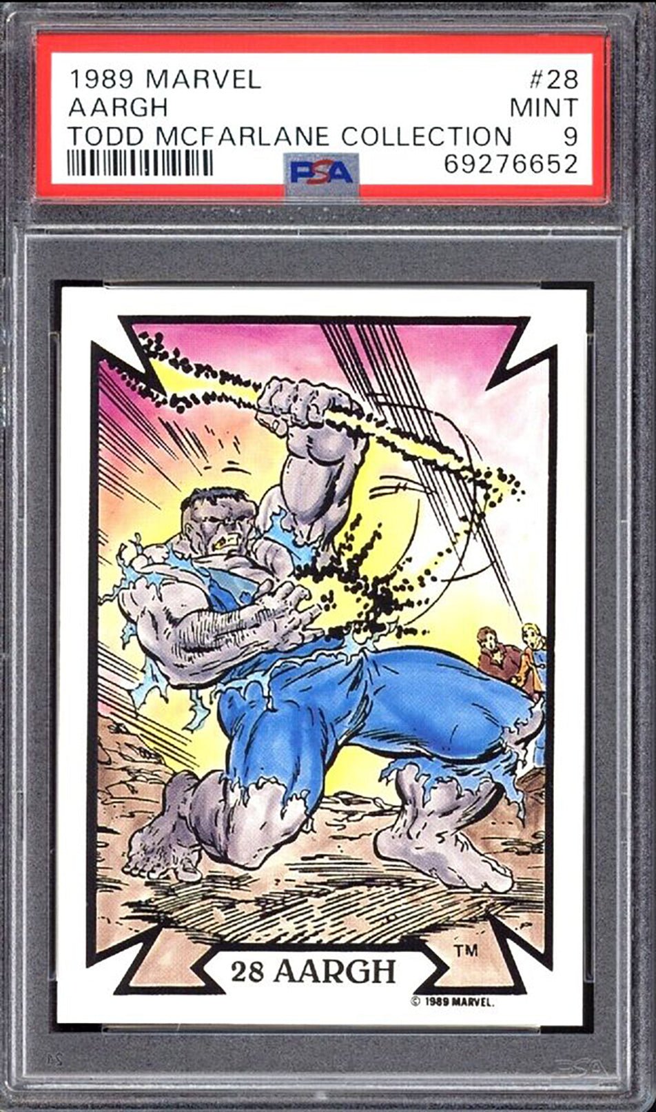 HULK PSA 9 1989 Marvel Todd McFarlane Collection AARGH #28 Marvel Base Graded Cards - Hobby Gems