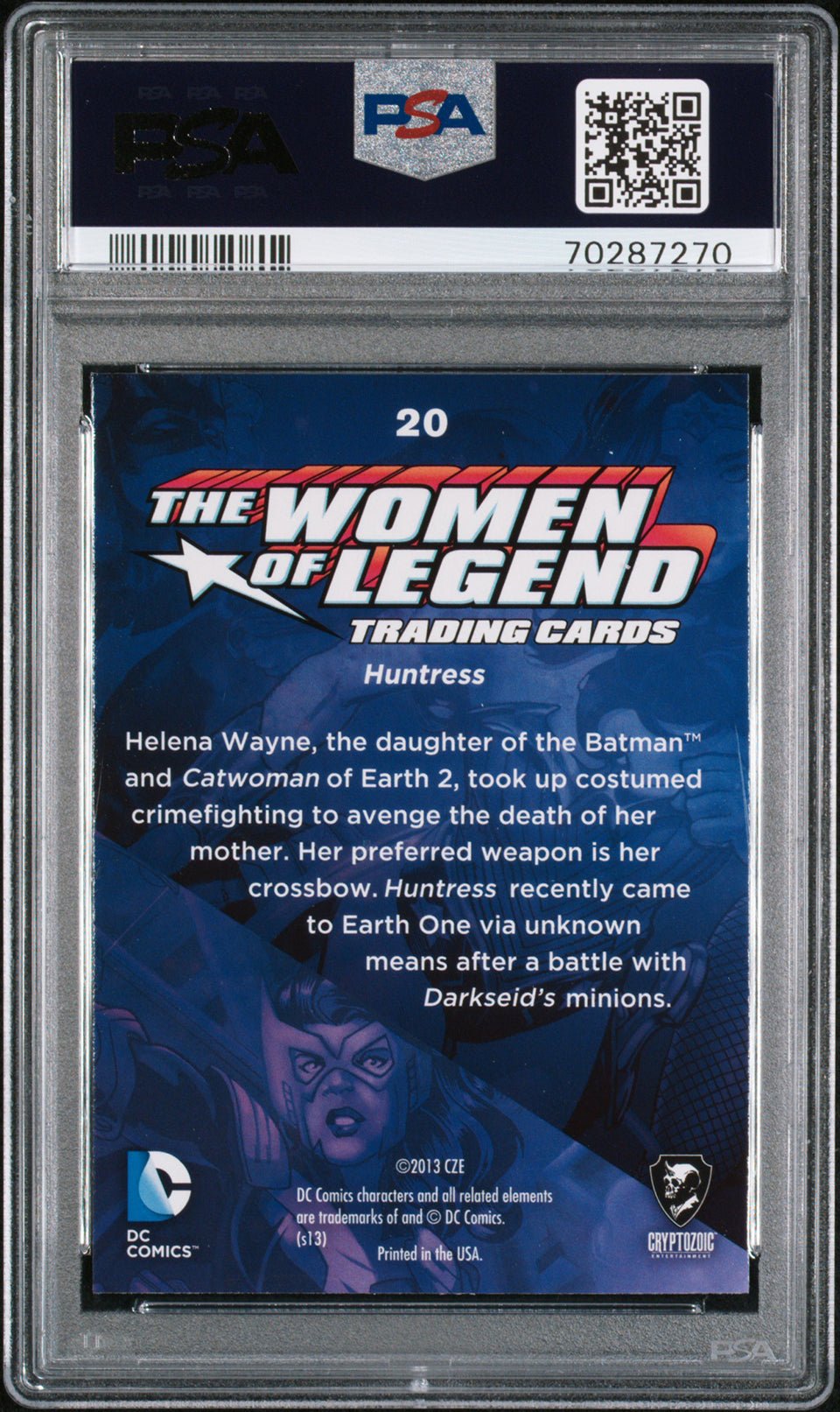 HUNTRESS PSA 10 2013 DC Comics The Women of Legend Foil #20 DC Comics Graded Cards Parallel - Hobby Gems