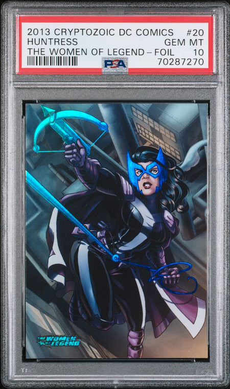 HUNTRESS PSA 10 2013 DC Comics The Women of Legend Foil #20 DC Comics Graded Cards Parallel - Hobby Gems