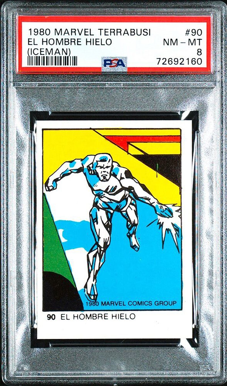 ICEMAN PSA 8 1980 Terrabusi Marvel Super Heroes #90 C1 Marvel Base Graded Cards - Hobby Gems