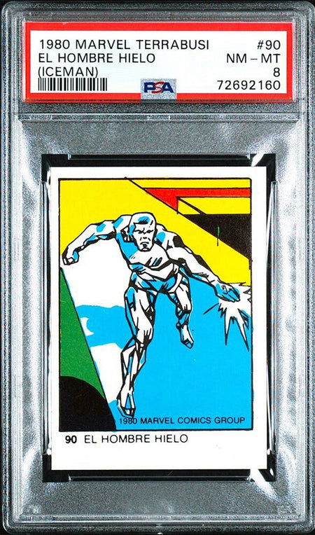 ICEMAN PSA 8 1980 Terrabusi Marvel Super Heroes #90 C1 Marvel Base Graded Cards - Hobby Gems