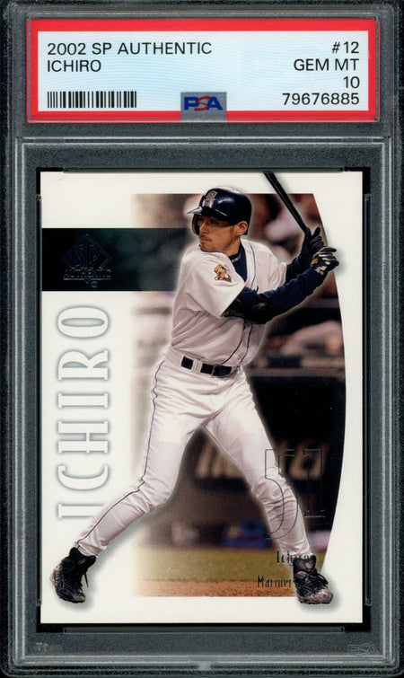 ICHIRO SUZUZKI PSA 10 2002 SP Authentic #12 Baseball Base Graded Cards - Hobby Gems