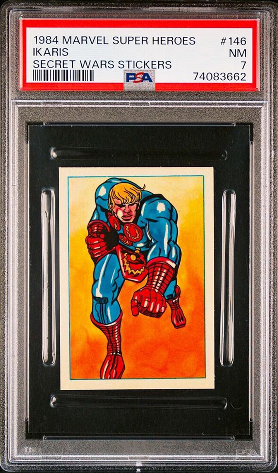 IKARIS PSA 7 1984 Marvel Super Heroes Secret Wars Stickers #146 Marvel Graded Cards Sticker - Hobby Gems