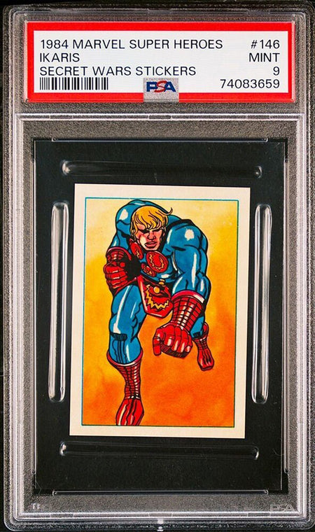 IKARIS PSA 9 1984 Marvel Super Heroes Secret Wars Stickers #146 C1 Marvel Graded Cards Sticker - Hobby Gems