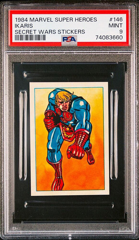 IKARIS PSA 9 1984 Marvel Super Heroes Secret Wars Stickers #146 C2 Marvel Graded Cards Sticker - Hobby Gems