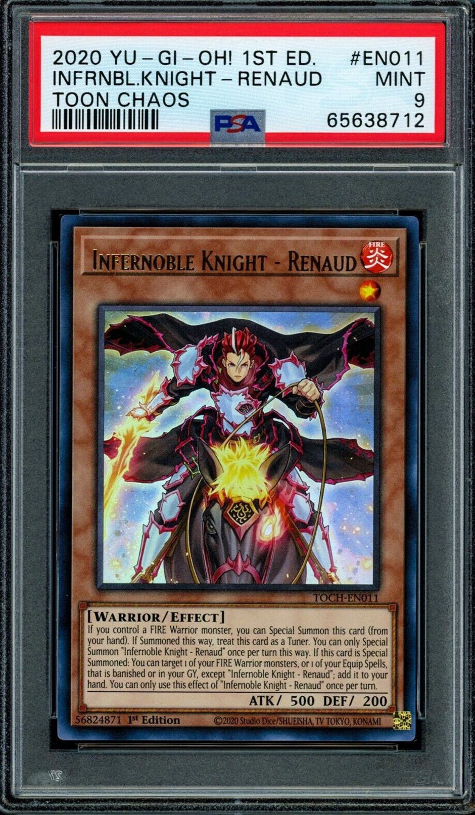INFERNOBLE KNIGHT - RENAUD TOCH-EN011 Ultra Rare PSA 9 2020 Toon Chaos 1st Edition Yu-Gi-Oh Base Graded Cards - Hobby Gems