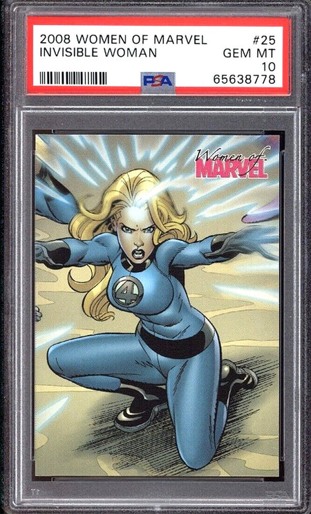 INVISIBLE WOMAN PSA 10 2008 Rittenhouse Women of Marvel #25 C3 Marvel Base Graded Cards - Hobby Gems