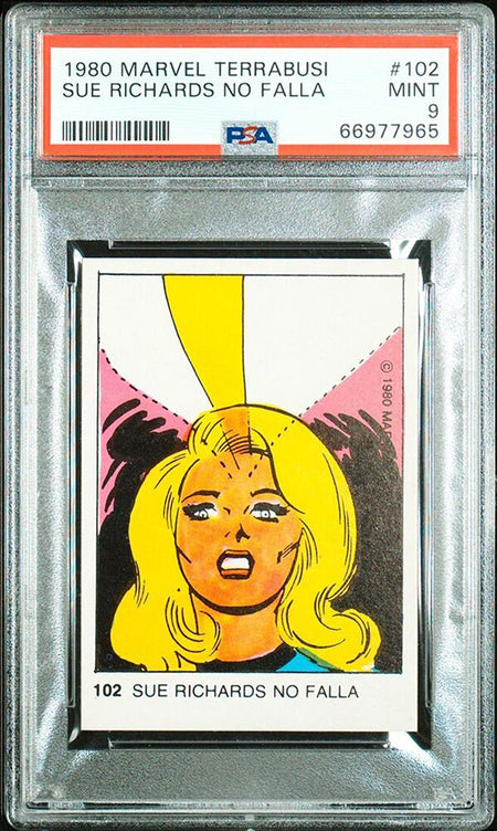 INVISIBLE WOMAN PSA 9 1980 Marvel Terrabusi #102 Marvel Base Graded Cards - Hobby Gems