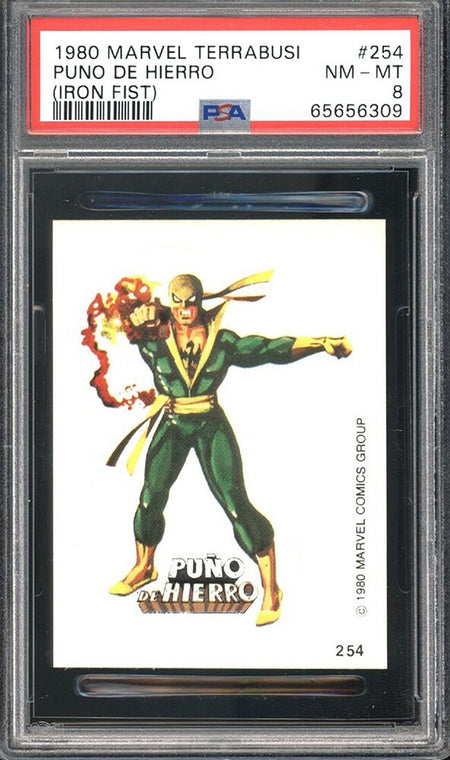 IRON FIST PSA 8 1980 Marvel Terrabusi Sticker #254 C2 Marvel Graded Cards Sticker - Hobby Gems