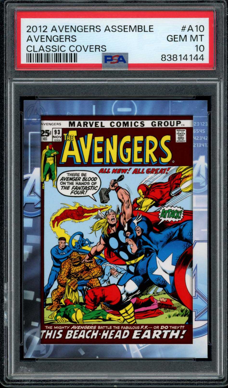 IRON MAN THOR CAPTAIN AMERICA PSA 10 2012 Marvel Avengers Classic Covers #A10 Marvel Base Graded Cards - Hobby Gems