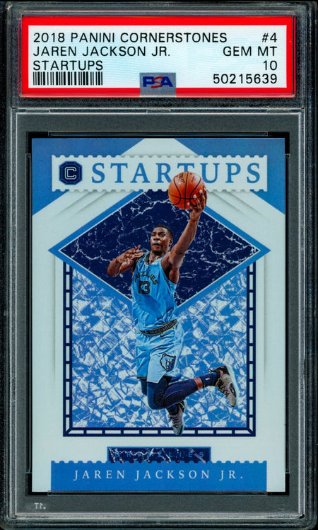 JAREN JACKSON JR PSA 10 2018-19 Panini Cornerstones Startups RC #4 Basketball Graded Cards Insert RC - Hobby Gems