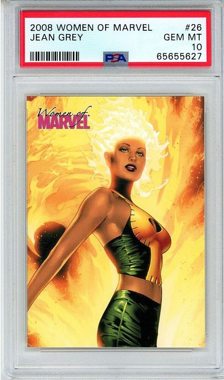 JEAN GREY PSA 10 2008 Rittenhouse Women of Marvel #26 C2 Marvel Base Graded Cards - Hobby Gems