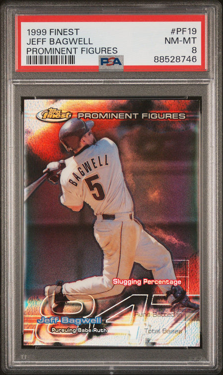 JEFF BAGWELL PSA 8 1999 Topps Finest Prominent Figures #PF19 2/847 Baseball Graded Cards Insert Serial Numbered - Hobby Gems