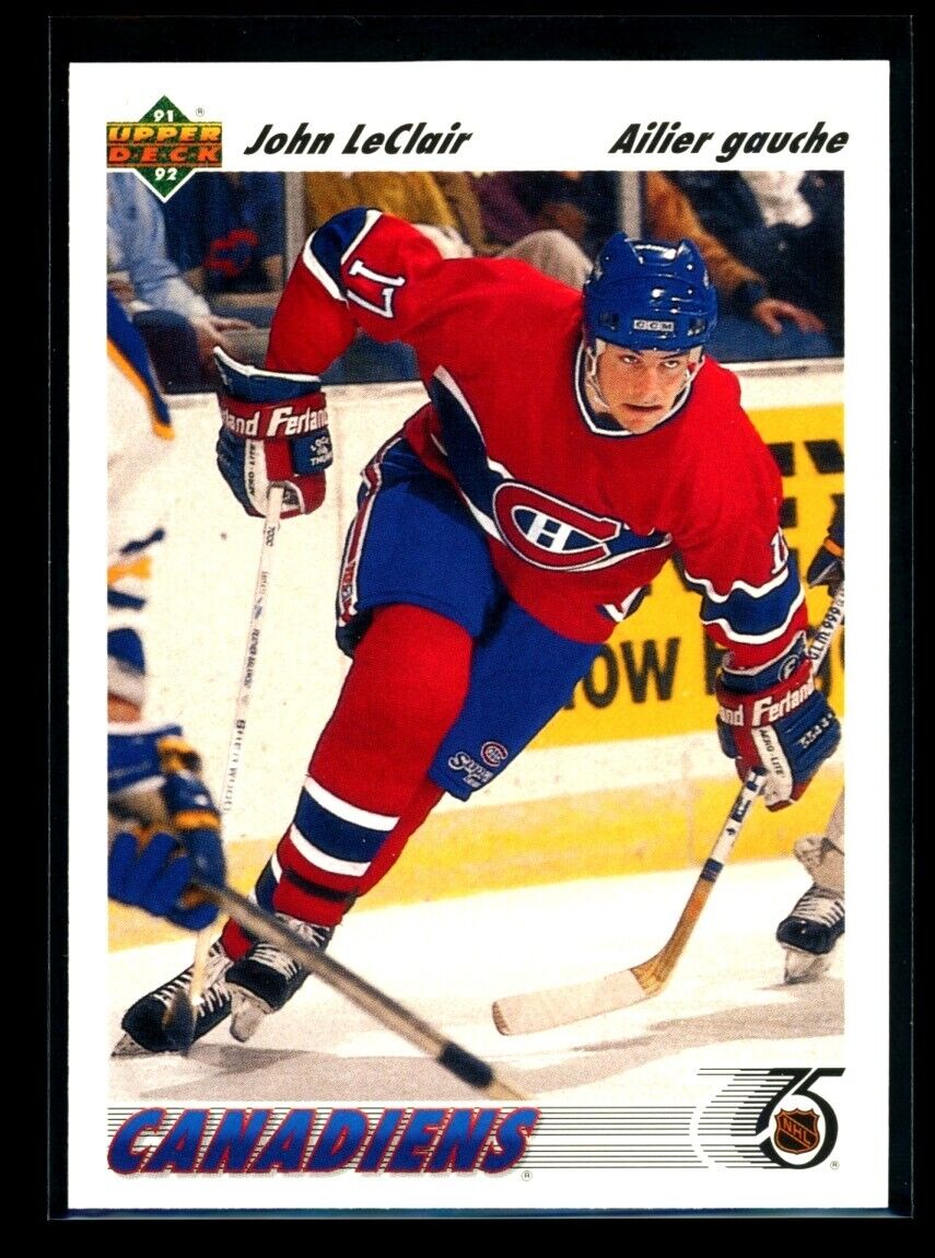 JOHN LECLAIR 1991-92 Upper Deck French #345 Hockey Base - Hobby Gems