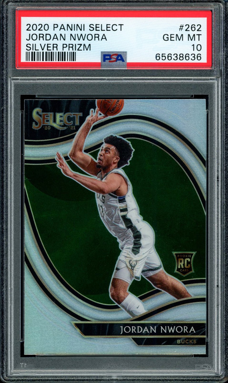 JORDAN NWORA PSA 10 2020-21 Panini Select RC Courtside Silver Prizm #262 Basketball Graded Cards Parallel RC - Hobby Gems